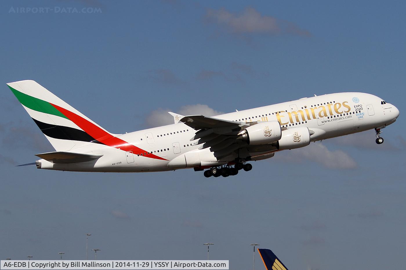 A6-EDB, 2008 Airbus A380-861 C/N 013, away from 34L