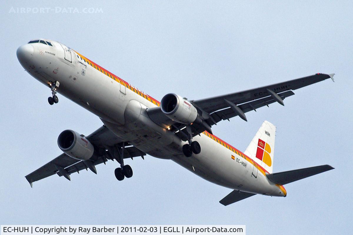 EC-HUH, 1999 Airbus A321-211 C/N 1021, Airbus A321-211 [1021] (Iberia) Home~G 03/02/2011. On approach 27R.