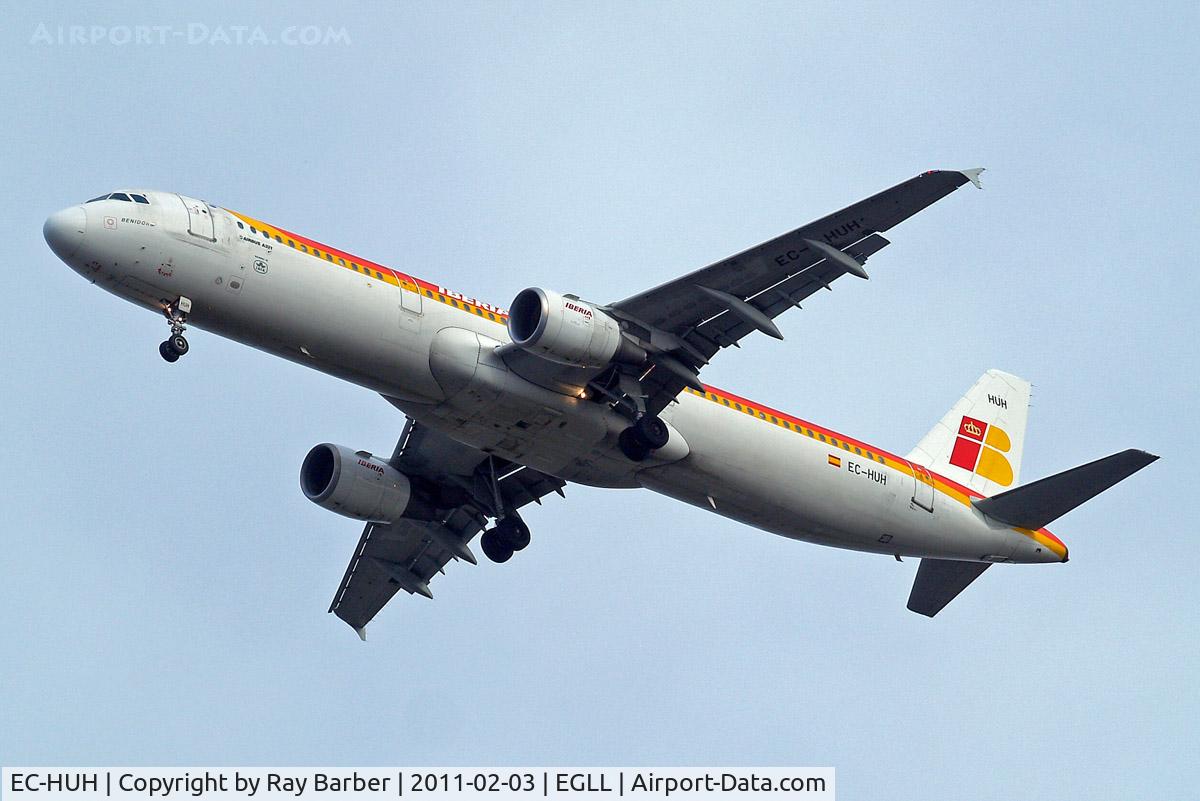 EC-HUH, 1999 Airbus A321-211 C/N 1021, Airbus A321-211 [1021] (Iberia) Home~G 03/02/2011. On approach 27R.