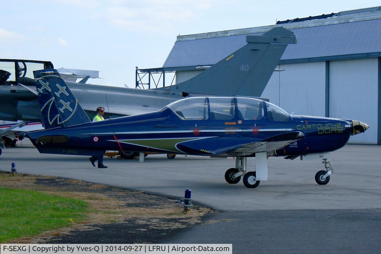 F-SEXG, Socata TB-30 Epsilon C/N 90, Socata TB30 Epsilon, French Air Force Aerobatics Team Cartouche Doré, Morlaix-Ploujean airport (LFRU-MXN) air show in september 2014