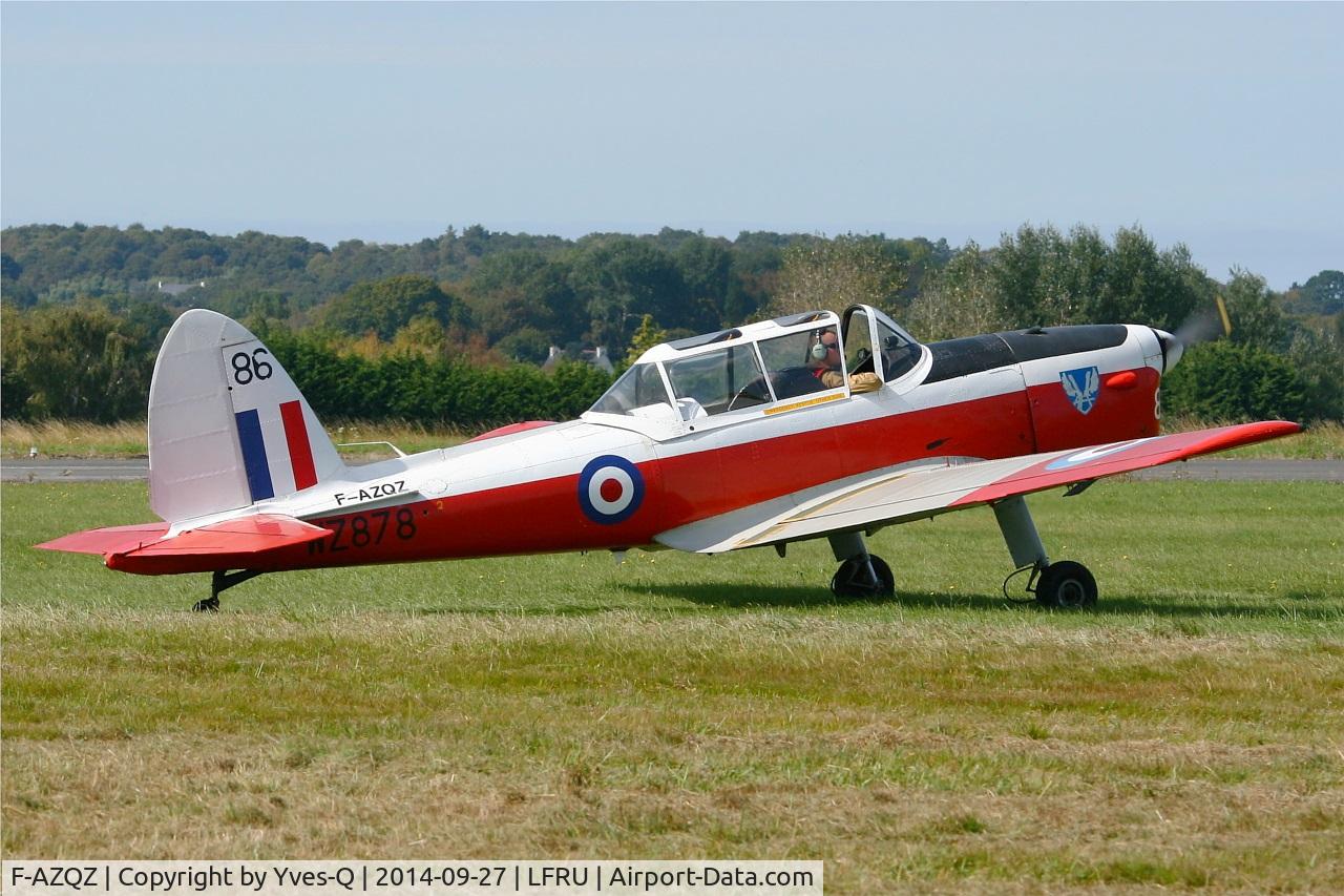 F-AZQZ, 1953 De Havilland DHC-1 Chipmunk T.10 C/N C1/0916, De Havilland DHC-1 Chipmunk T.10, Holding point, Morlaix-Ploujean airport (LFRU-MXN) air show in september 2014