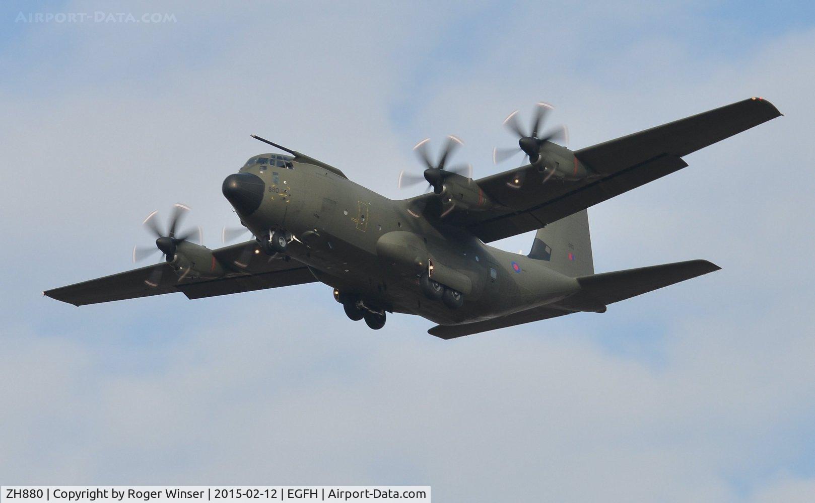 ZH880, 1999 Lockheed Martin C-130J Hercules C.5 C/N 382-5478, Low pass over Runway 22 by RAF Hercules C.5 aircraft coded 880 of the Brize Norton Transport Wing