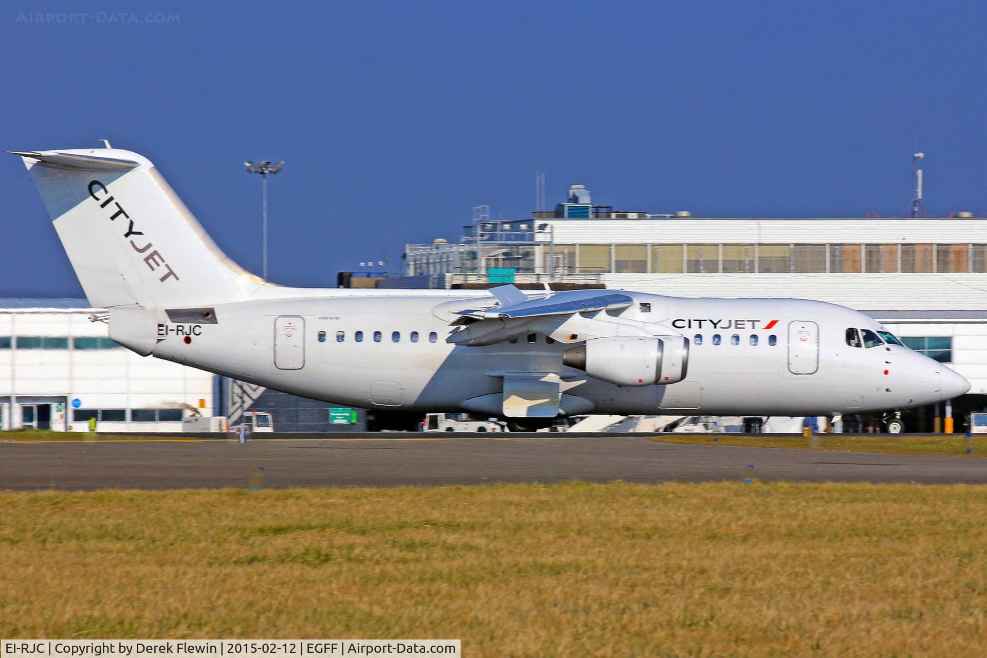 EI-RJC, 1998 British Aerospace Avro 146-RJ85 C/N E.2333, Avro 146-RJ85, City Jet, London City based, previously G-6-333, N515XJ, G-CEHA, call sign City Ireland 387P, seen landing on runway 12 at EGFF, out of dublin.