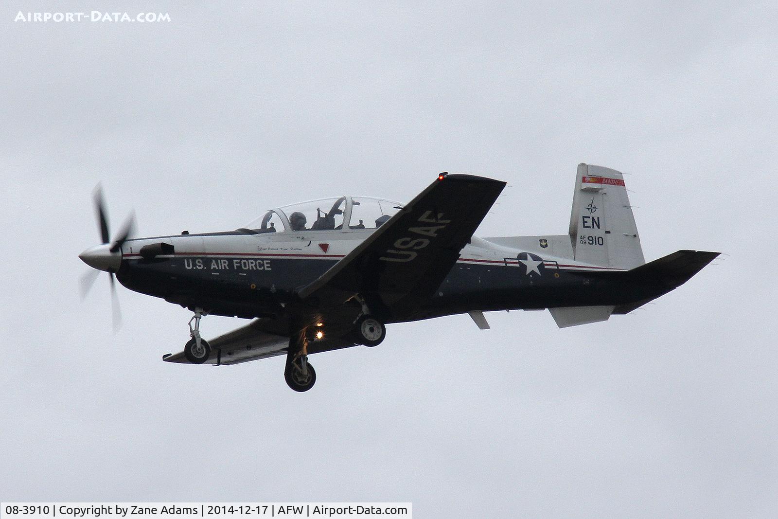 08-3910, 2008 Raytheon T-6A Texan II C/N PT-469, Landing at Alliance Fort Worth.