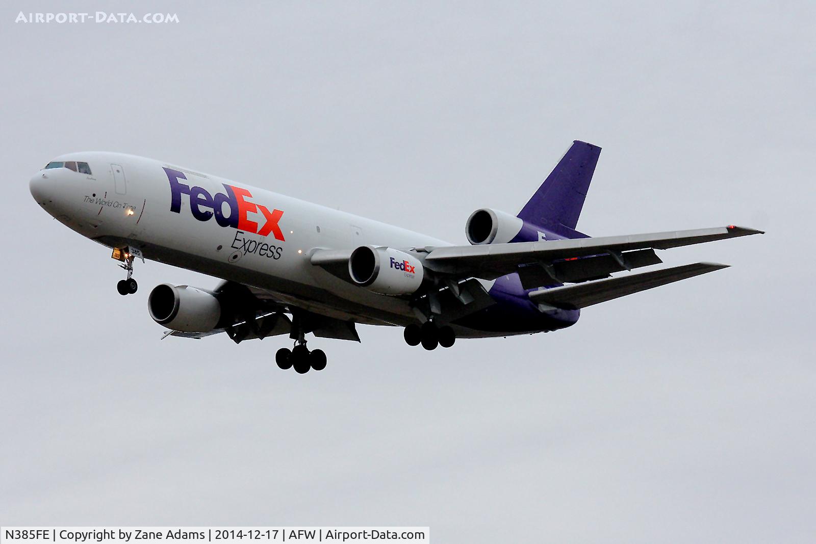 N385FE, 1973 McDonnell Douglas MD-10-10F C/N 46619, Landing at Alliance Fort Worth.