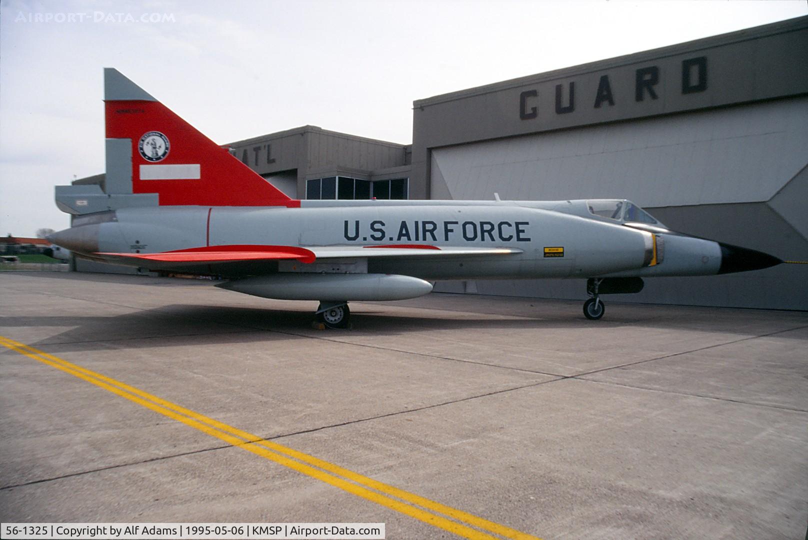 56-1325, 1956 Convair F-102A Delta Dagger C/N Not found 56-1325, At the Minnesota Air Guard Museum in 1995 when the painting was not yet complete. The national insignia and tail number are not yet done.