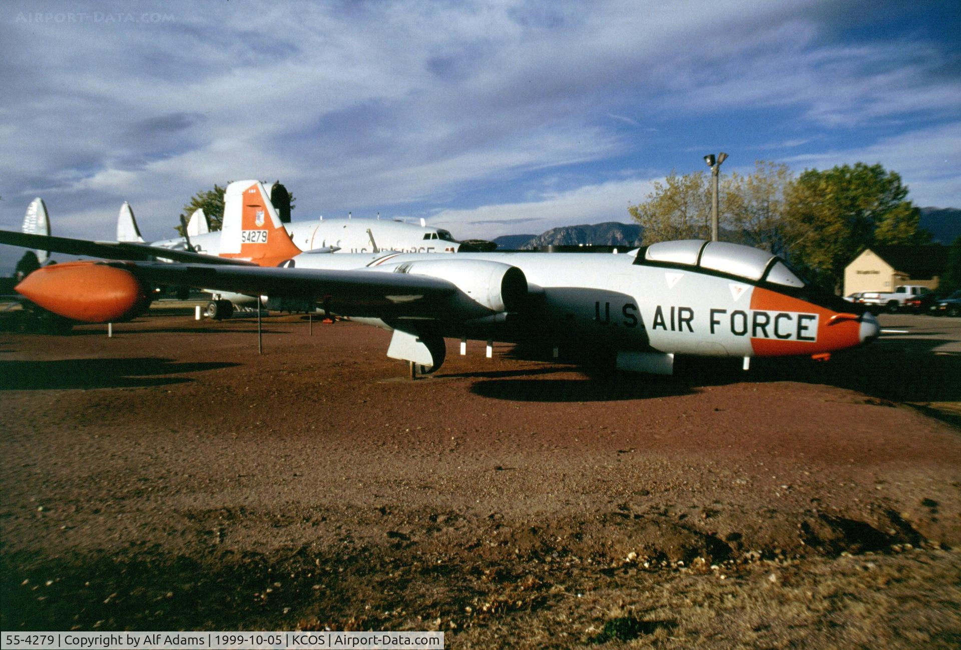 55-4279, 1955 Martin EB-57E Canberra C/N 381, Displayed at the NORAD Museum on Peterson Air Force Base, Colorado Springs, Colorado in 1999.