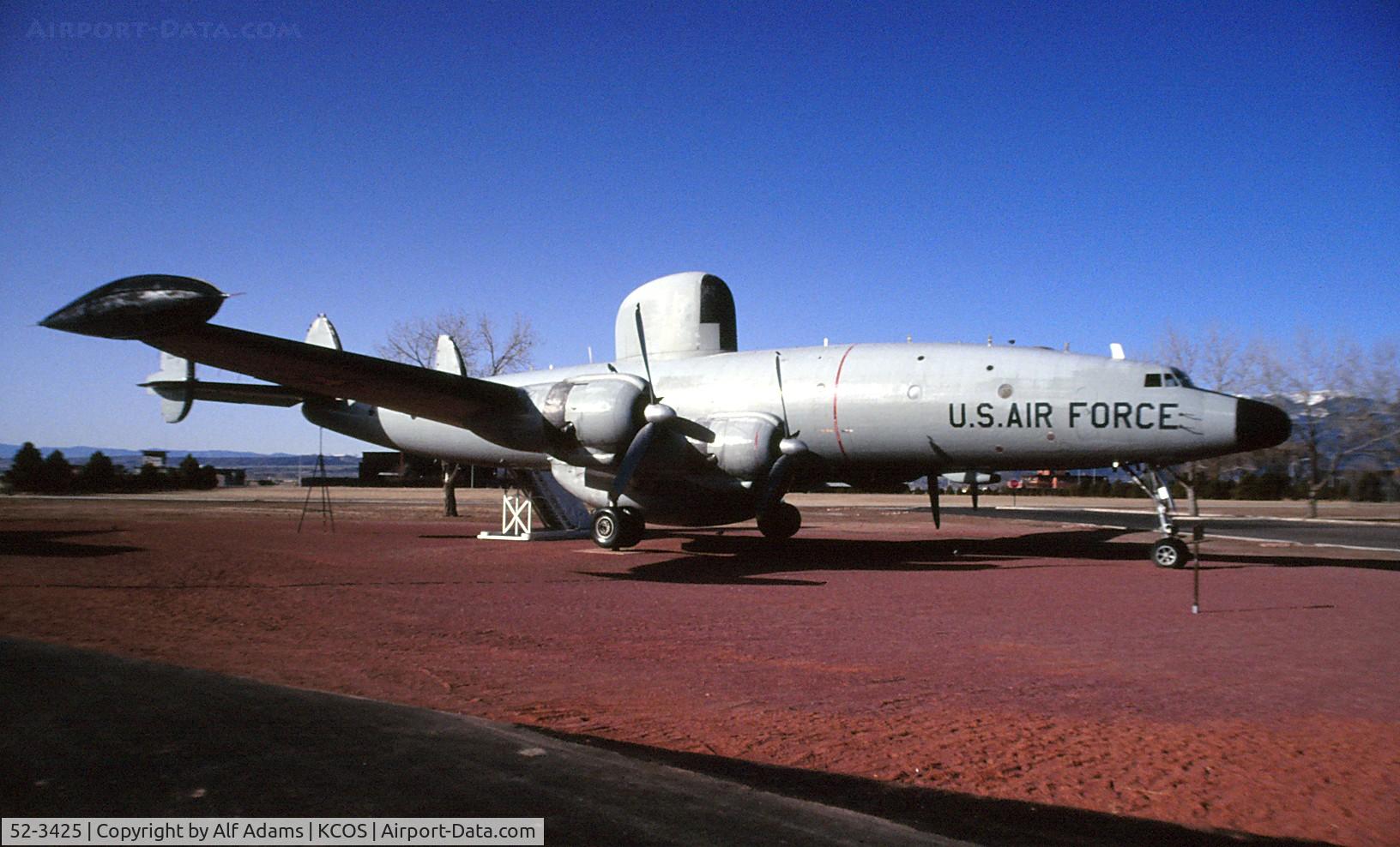 52-3425, 1952 Lockheed EC-121T Warning Star C/N 1049A-4343, Shown at the museum on Peterson Air Force Base, Colorado Springs, Colorado in 1992.