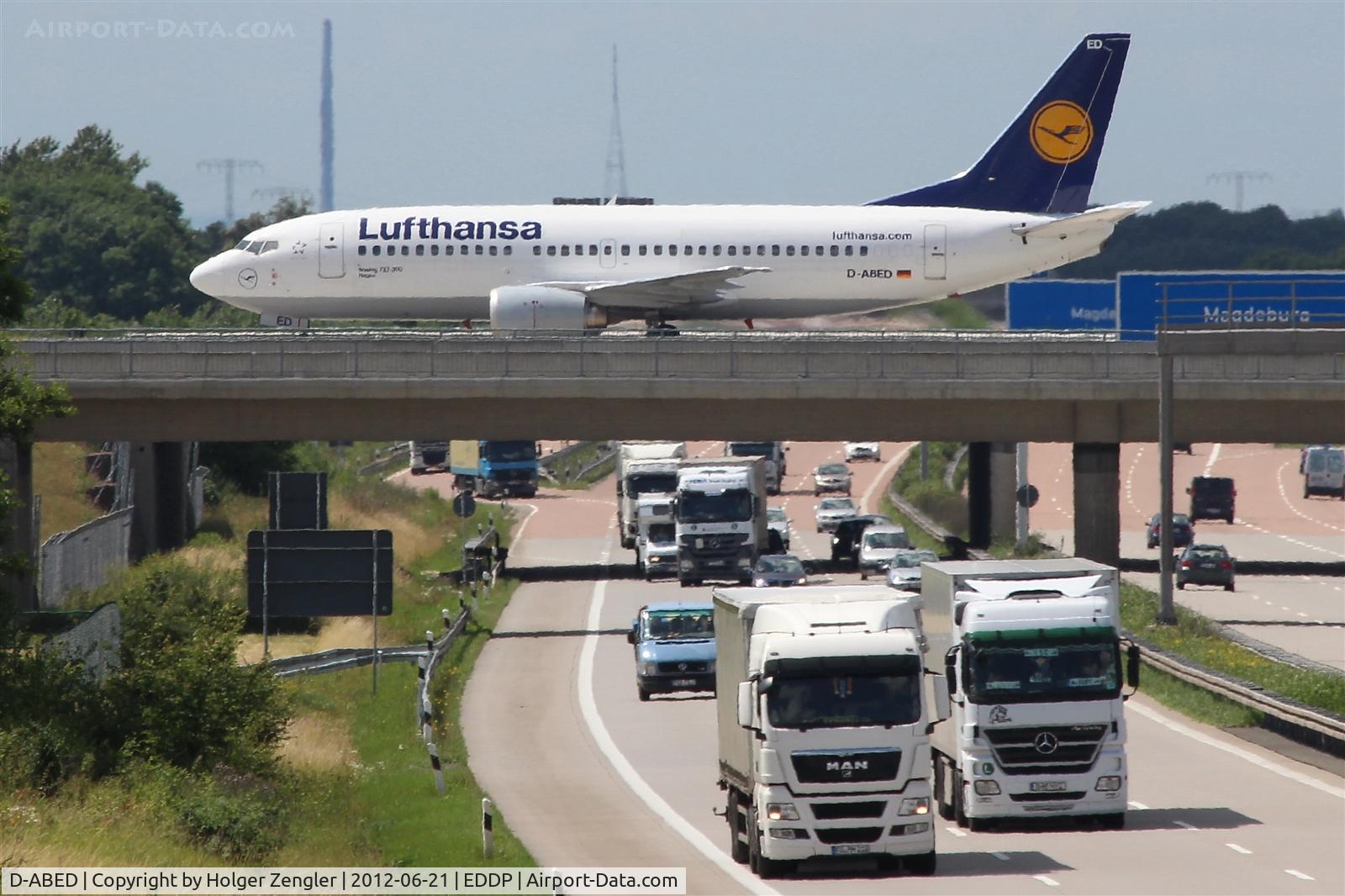 D-ABED, 1991 Boeing 737-330 C/N 25215, On taxi to parking position....