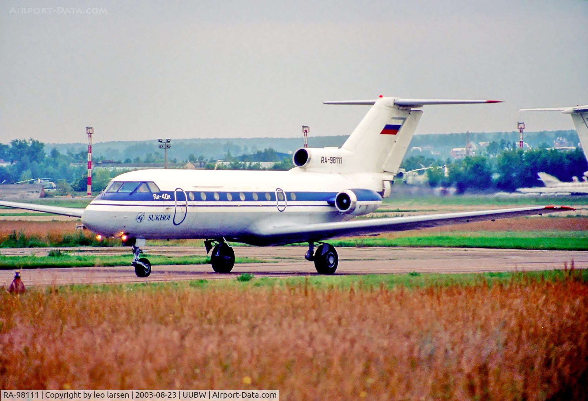 RA-98111, 1978 Yakovlev Yak-40K C/N 9741656, Zhukovsky Moscow 23.8.03