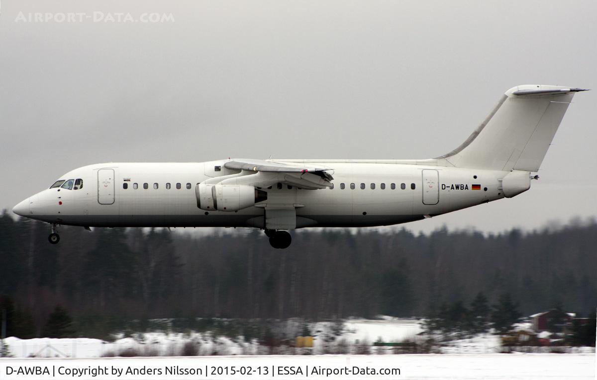 D-AWBA, 1989 British Aerospace BAe.146-300 C/N E3134, On short final runway 29.