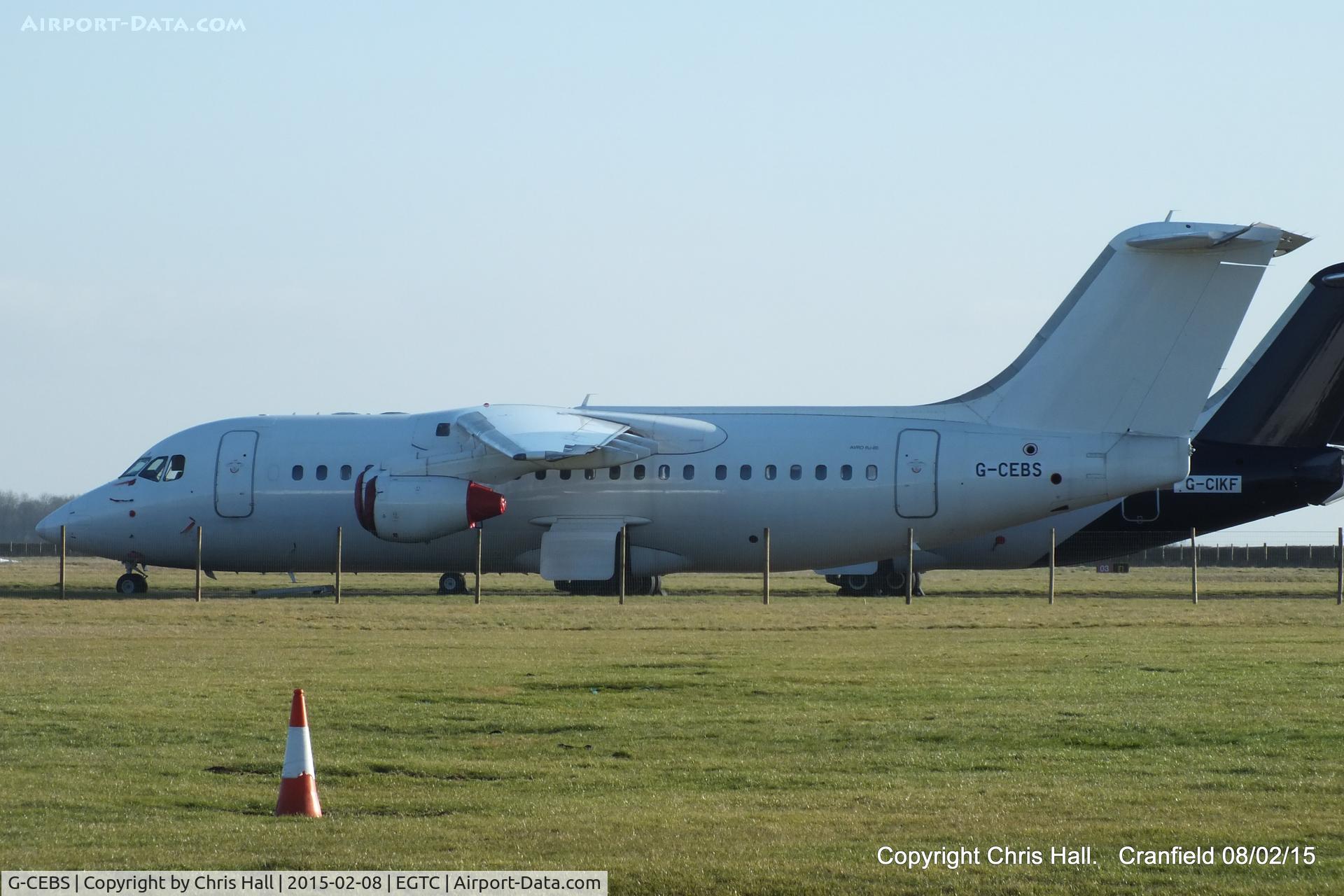 G-CEBS, 1998 British Aerospace Avro 146-RJ85 C/N E.2330, stored at Cranfield