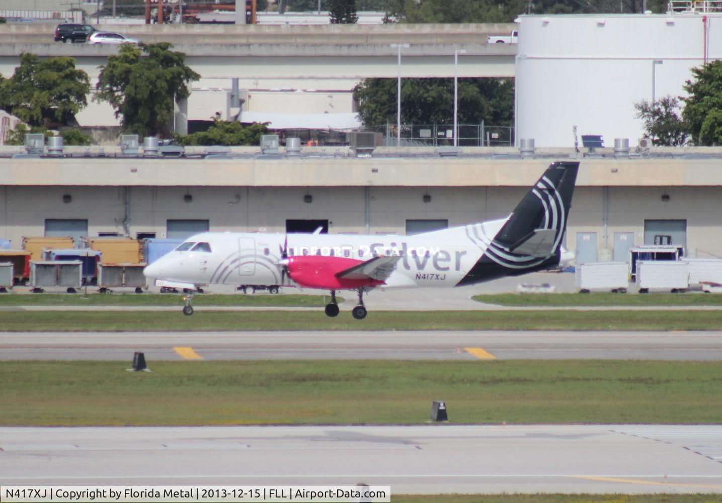N417XJ, Saab 340B C/N 340B417, Silver Saab 340