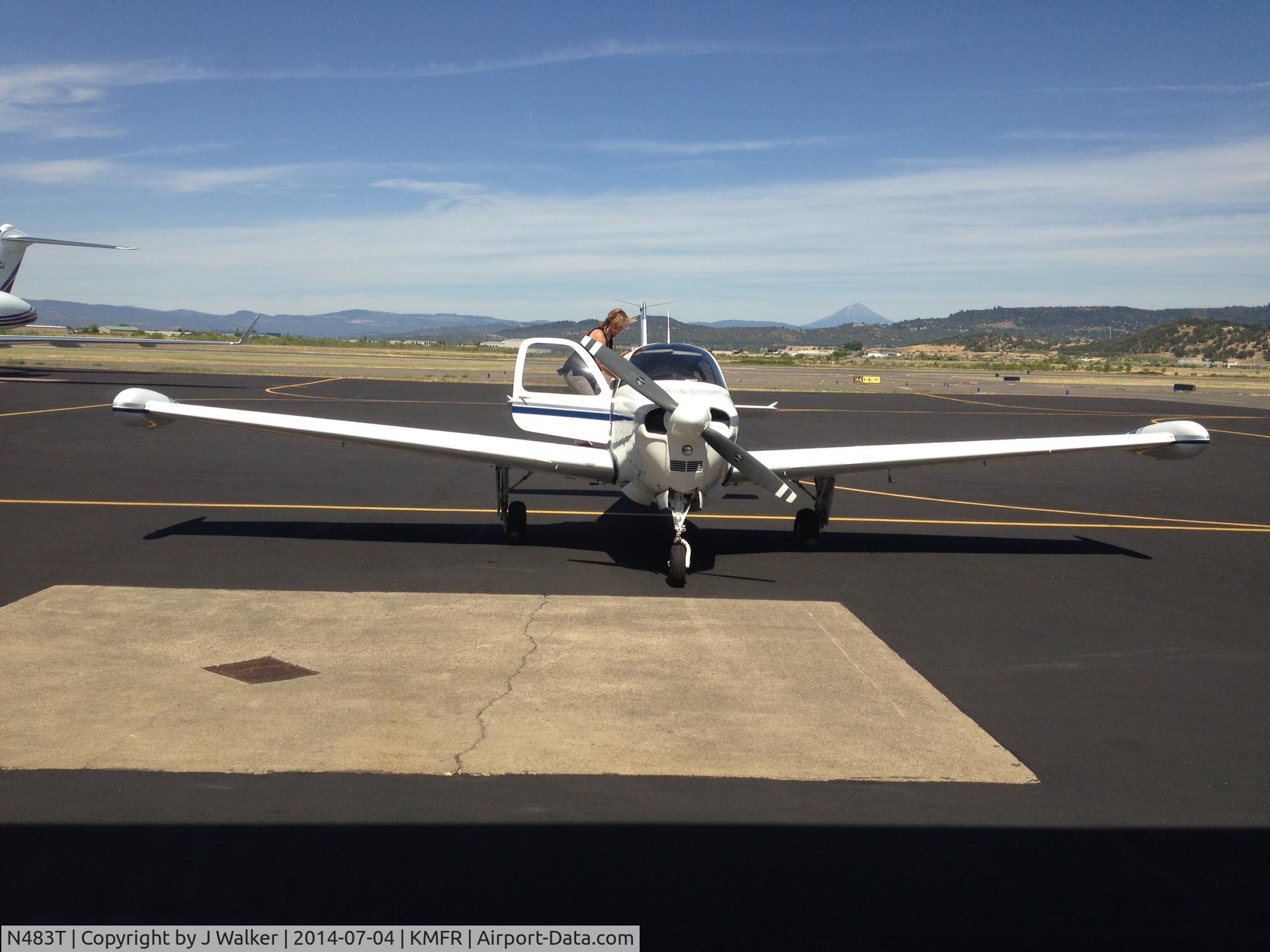 N483T, 1961 Beech 35-A33 Debonair C/N CD-314, At KMFR, July 4th 2014.  My Ladies... On our way to Portland.