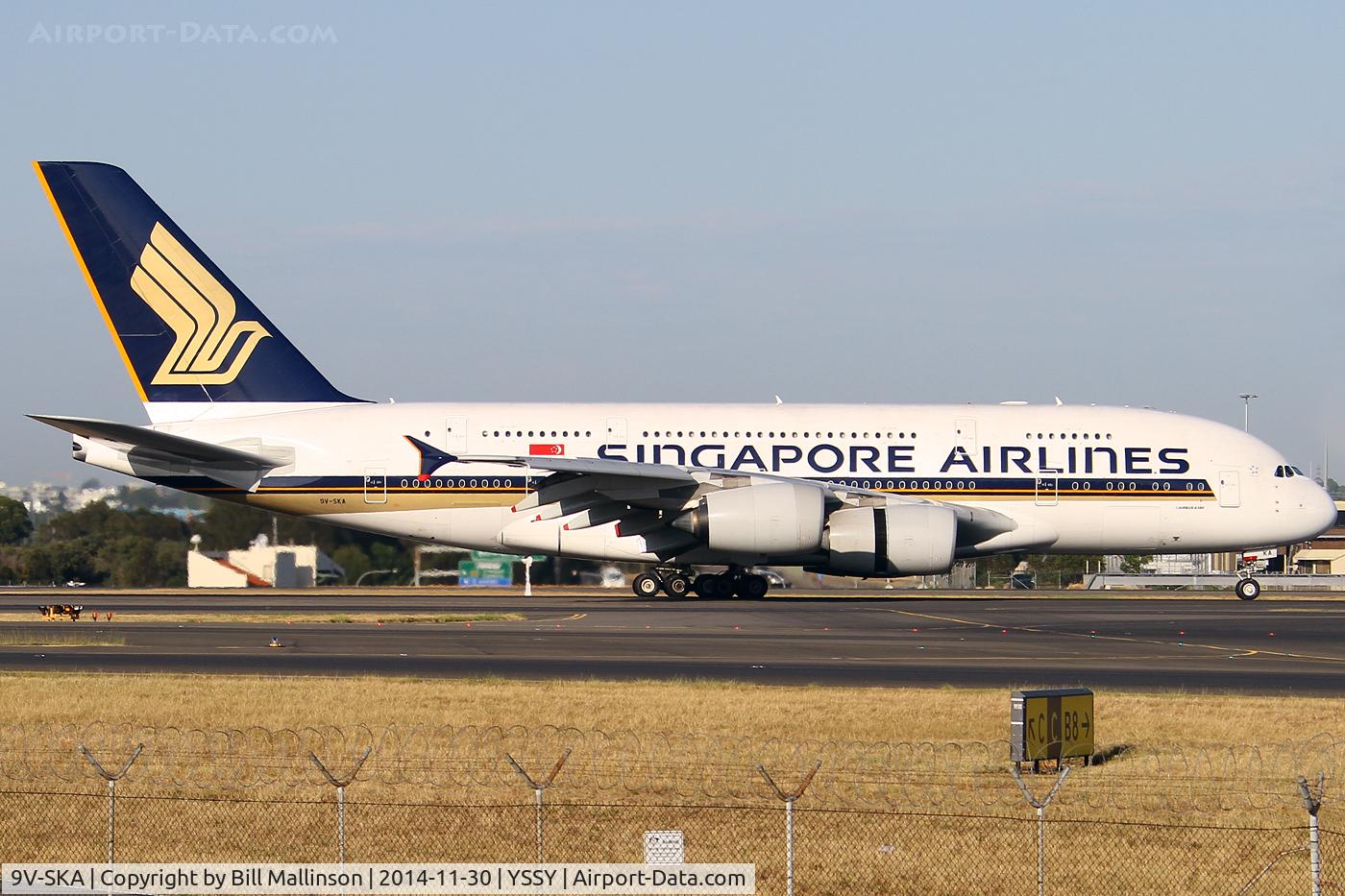 9V-SKA, 2007 Airbus A380-841 C/N 003, taxi from 34L