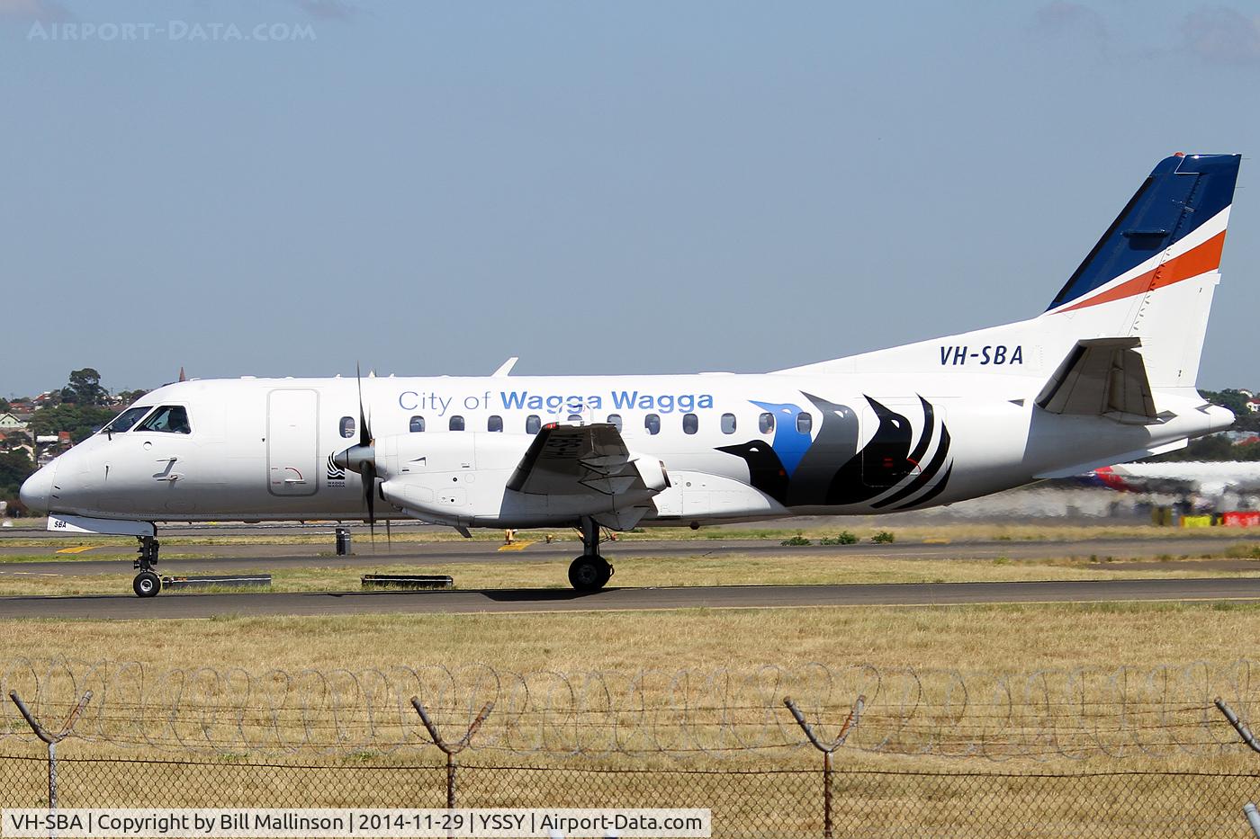 VH-SBA, 1992 Saab 340B C/N 340B-311, taxxing to 34R