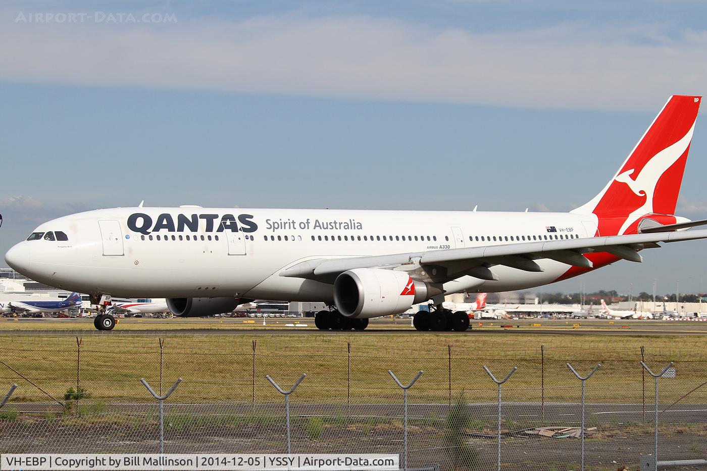 VH-EBP, 2010 Airbus A330-202 C/N 1174, taxiing to 34R