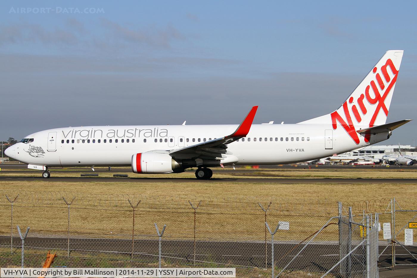VH-YVA, 2011 Boeing 737-8FE C/N 40995/3680, taxiing to 34R