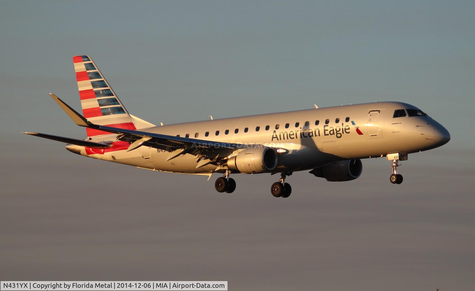 N431YX, 2014 Embraer 175LR (ERJ-170-200LR) C/N 17000413, Eagle E175