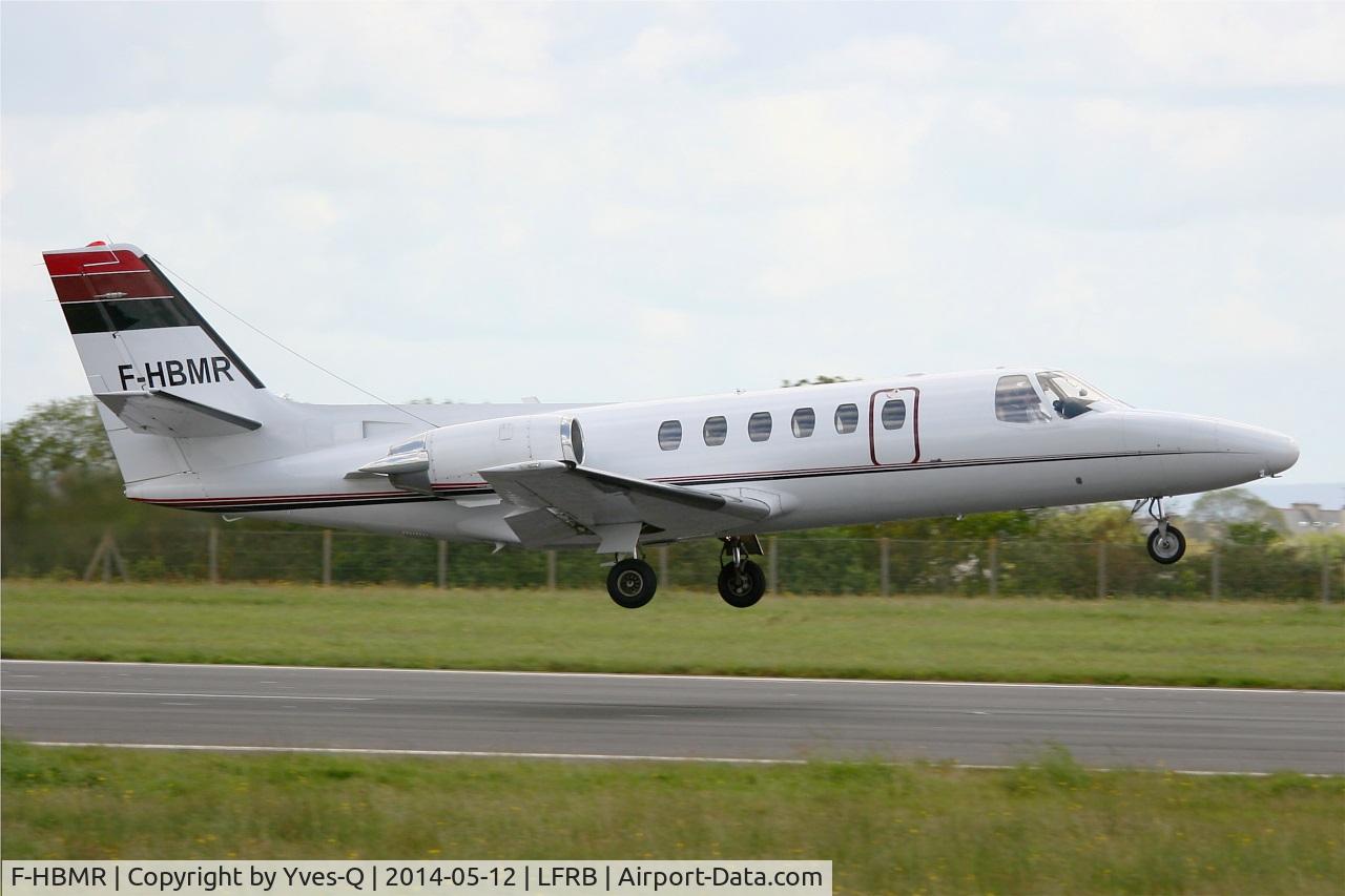F-HBMR, 1992 Cessna 550 Citation II C/N 550-0717, Cessna 550 Citation II, Take off rwy 25L, Brest-Bretagne airport (LFRB-BES)