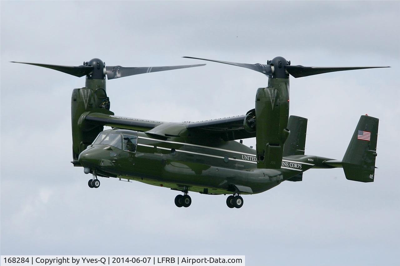 168284, Bell-Boeing MV-22B Osprey C/N D0201, Presidential USMC Bell-Boing MV-22B Osprey (Code 02-cn D0201) Short approach rwy 25L, Brest-Bretagne airport (LFRB-BES)