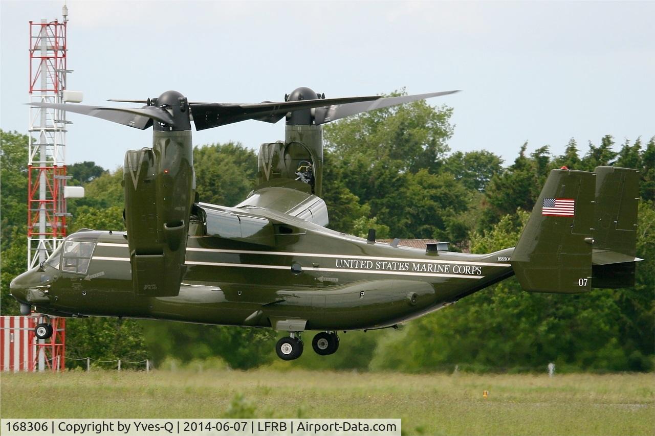 168306, Bell-Boeing MV-22B Osprey C/N D0223, Presidential USMC Bell-Boing MV-22B Osprey (Code 07-cn D0223) on final rwy 25L, Brest-Bretagne airport (LFRB-BES)