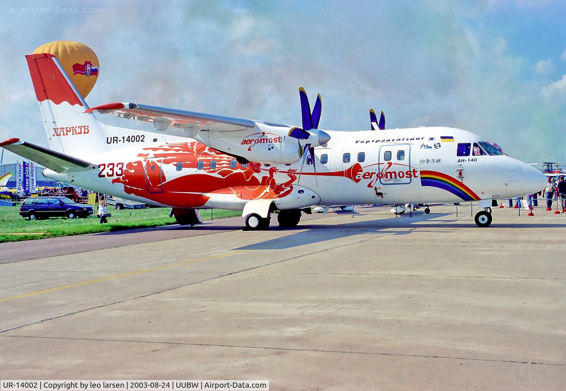 UR-14002, 2002 Antonov An-140 C/N 36525302006, Zhukovsky Moscow 24.8.03