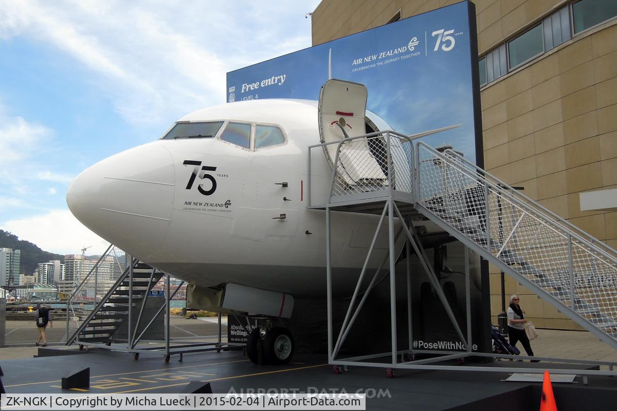 ZK-NGK, 1995 Boeing 737-3K2 C/N 26318, Display at Te Papa, celebrating Air New Zealand's 75th anniversary
