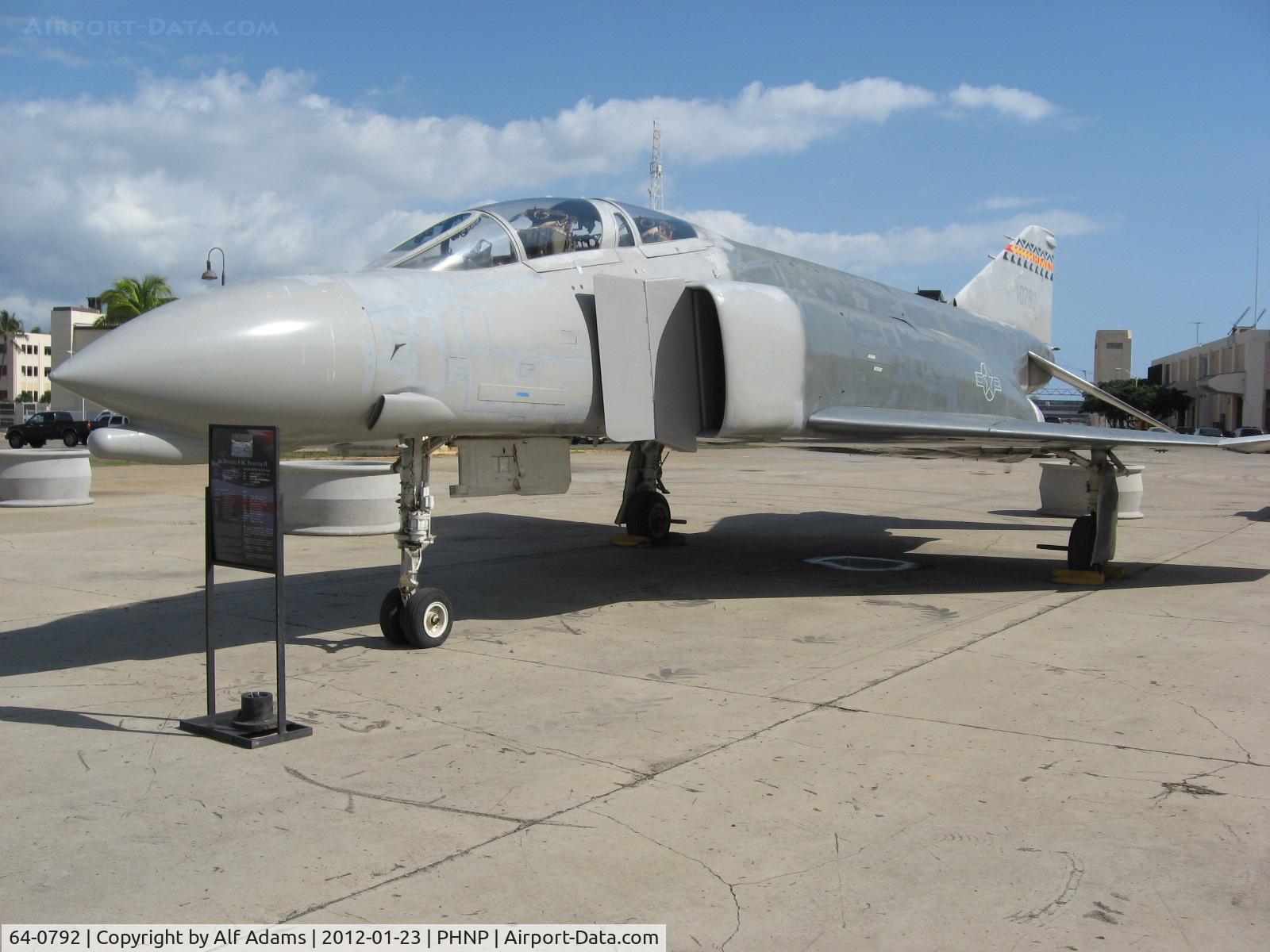 64-0792, 1964 McDonnell F-4C Phantom II C/N 1105, Displayed outside at the Pacific Aviation Museum, Honolulu, Hawaii in 2012.