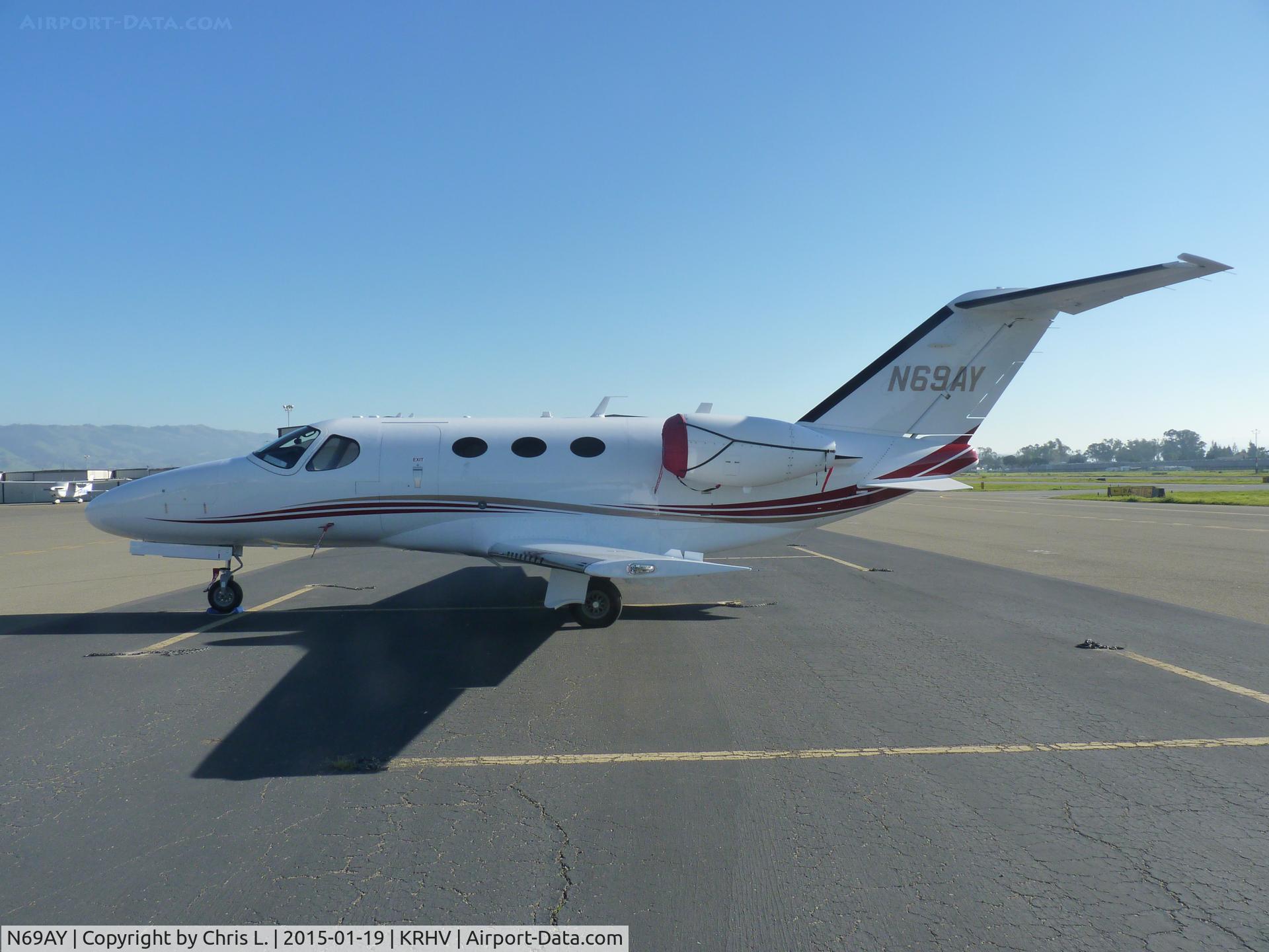 N69AY, 2008 Cessna 510 Citation Mustang Citation Mustang C/N 510-0115, This transient Cessna Citation Mustang is very rare at Reid-Hillview. It was here for a business trip.