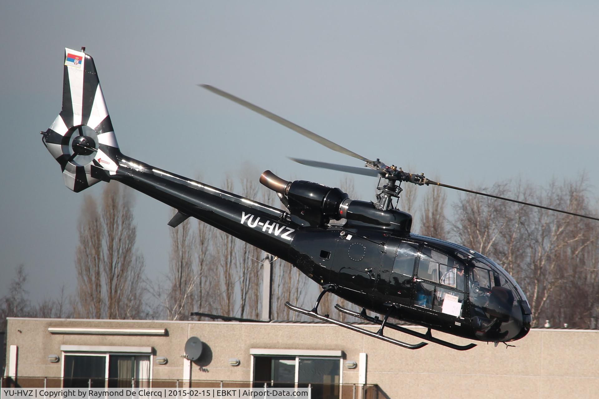 YU-HVZ, 1975 Aerospatiale SA-341G Gazelle C/N 1295, Take-off at Wevelgem.