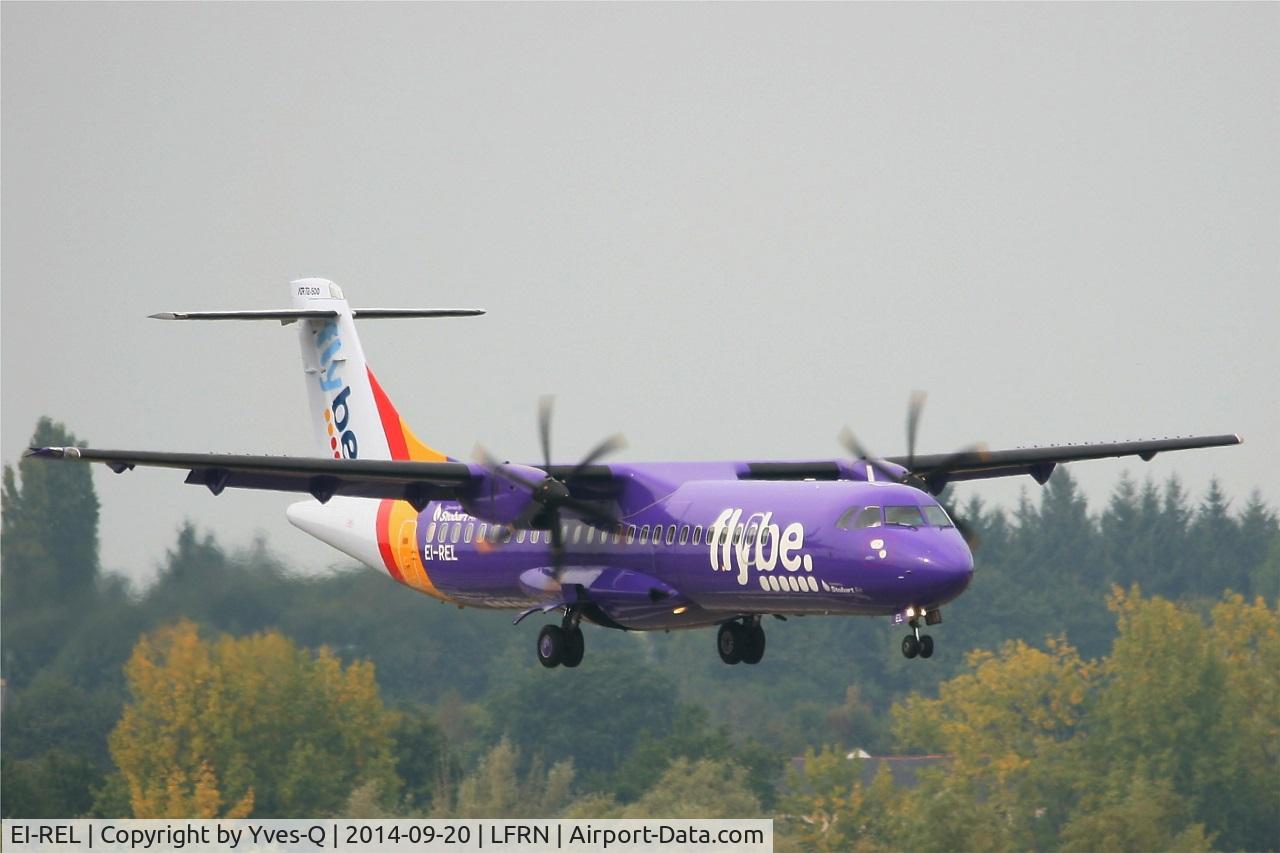 EI-REL, 2007 ATR 72-212A C/N 748, ATR 72-212A, On final rwy 10, Rennes St Jacques airport (LFRN-RNS)