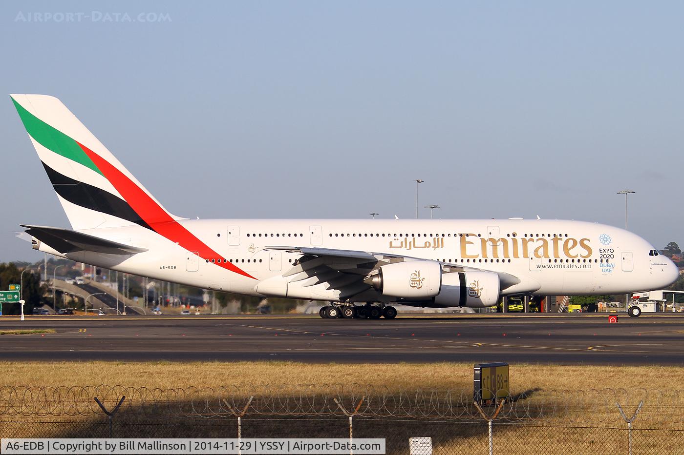 A6-EDB, 2008 Airbus A380-861 C/N 013, in on 34L