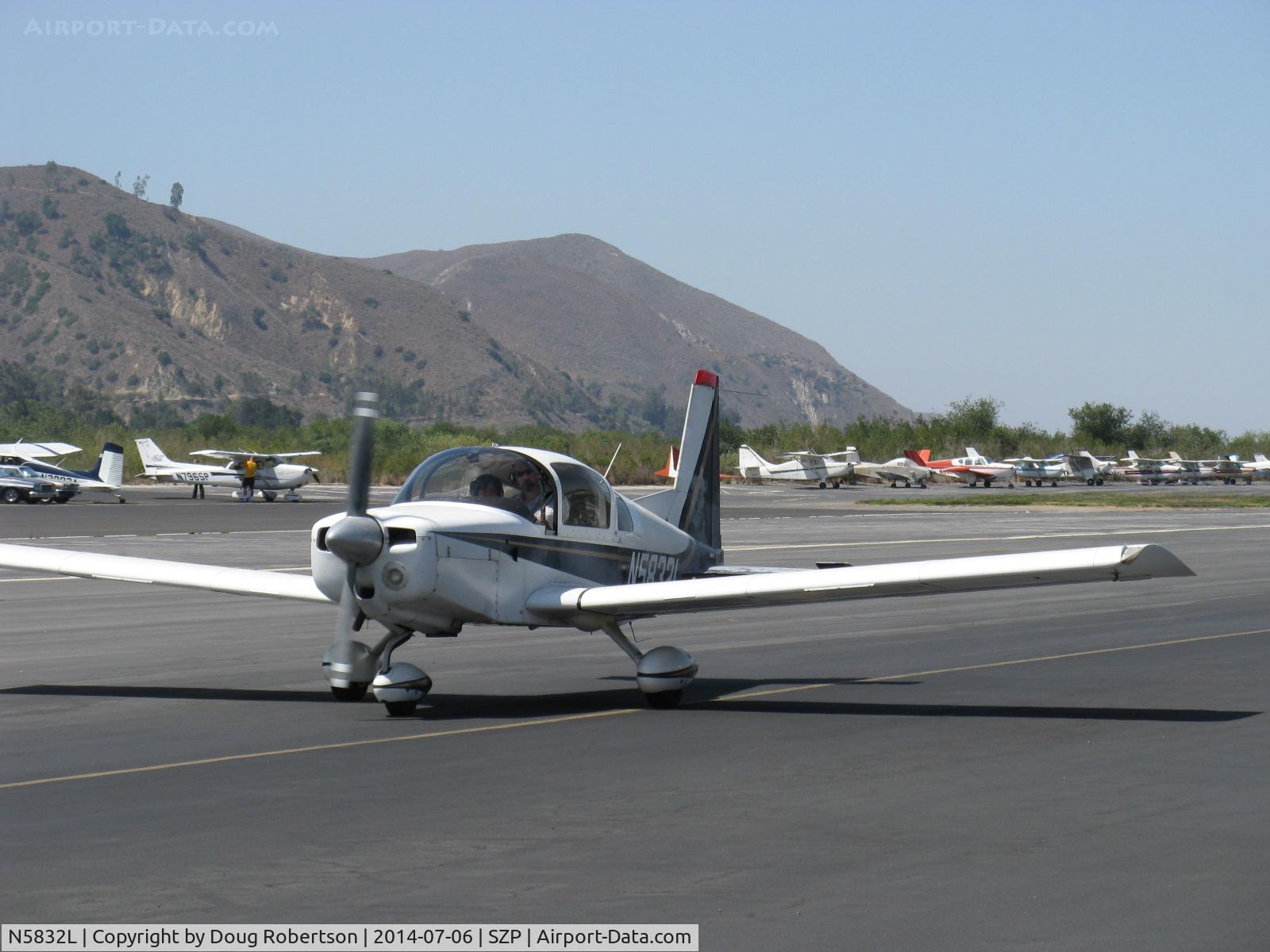 N5832L, 1972 American AA-5 C/N AA5-0232, 1972 American Aviation AA-5 TRAVELER, Lycoming O-320-E2G 150 Hp, taxi