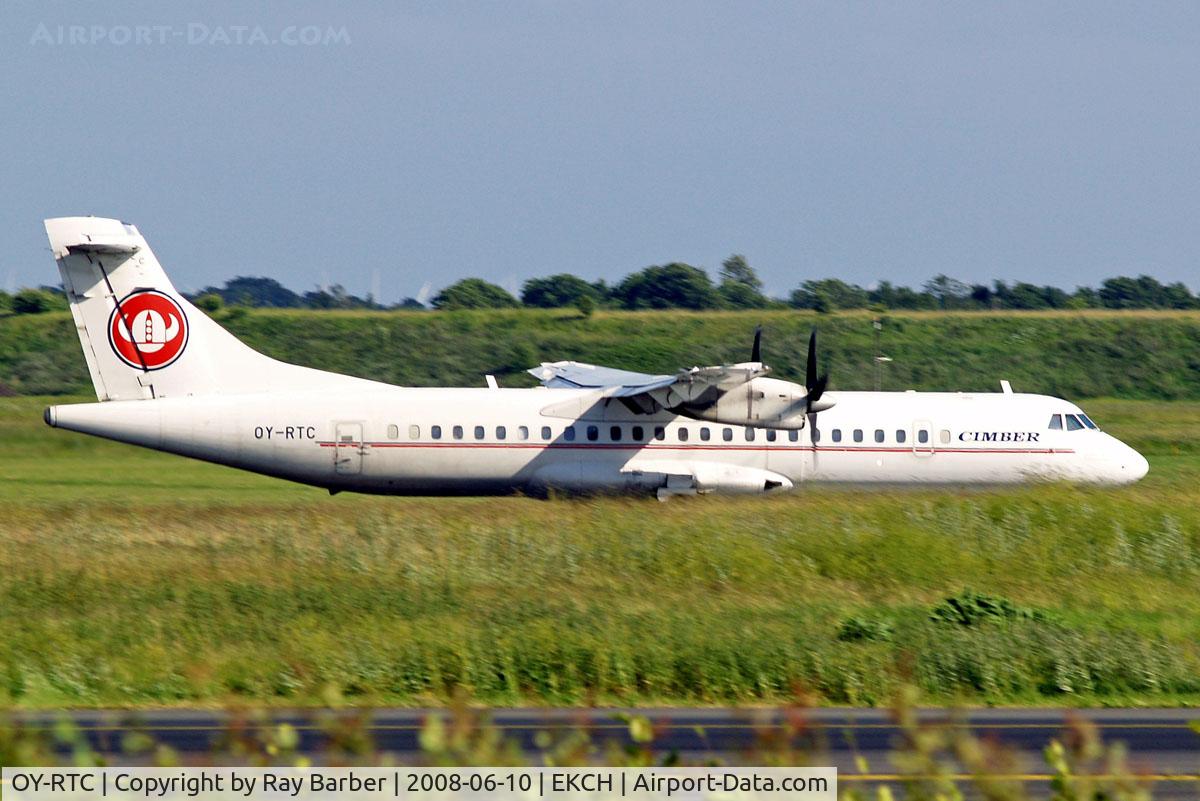 OY-RTC, 1997 ATR 72-202 C/N 508, Aerospatiale ATR-72-202 [508] (Cimber Air) Copenhagen-Kastrup~OY 10/06/2008. Undercarriage hidden by long grass in front of runway.