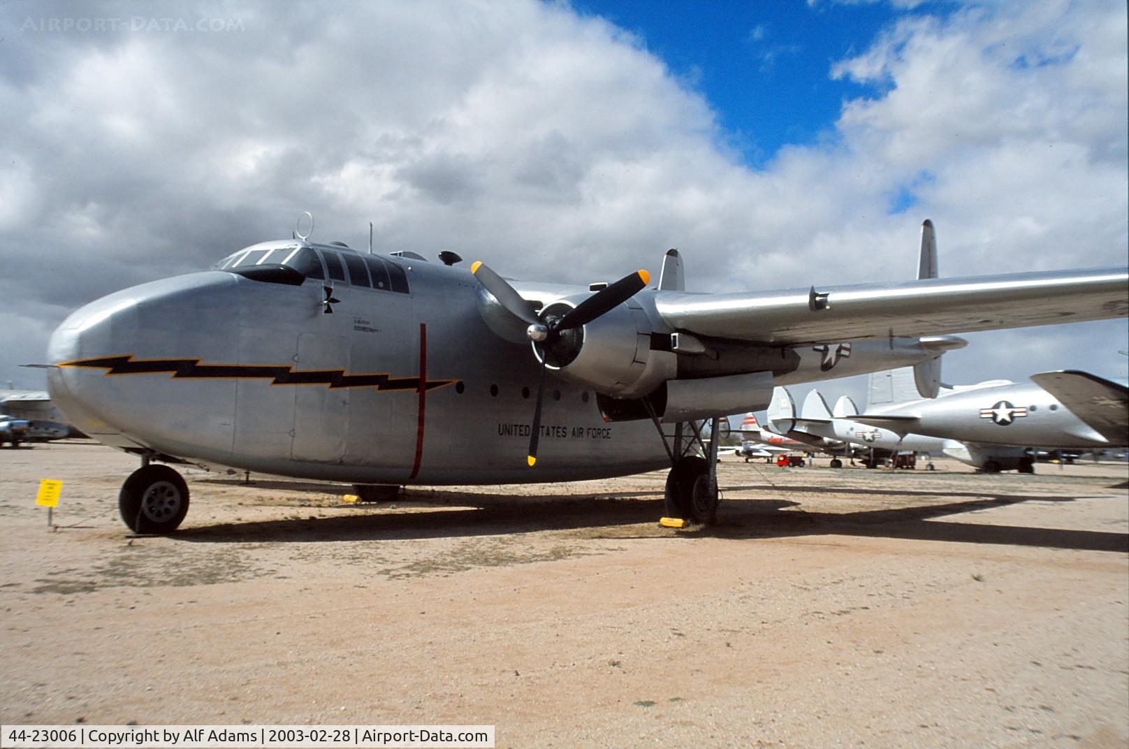 44-23006, 1944 Fairchild C-82A-15-FA Packet C/N 10050, Displayed at Pima Air & Space Museum, Tucson, Arizona in 2003.