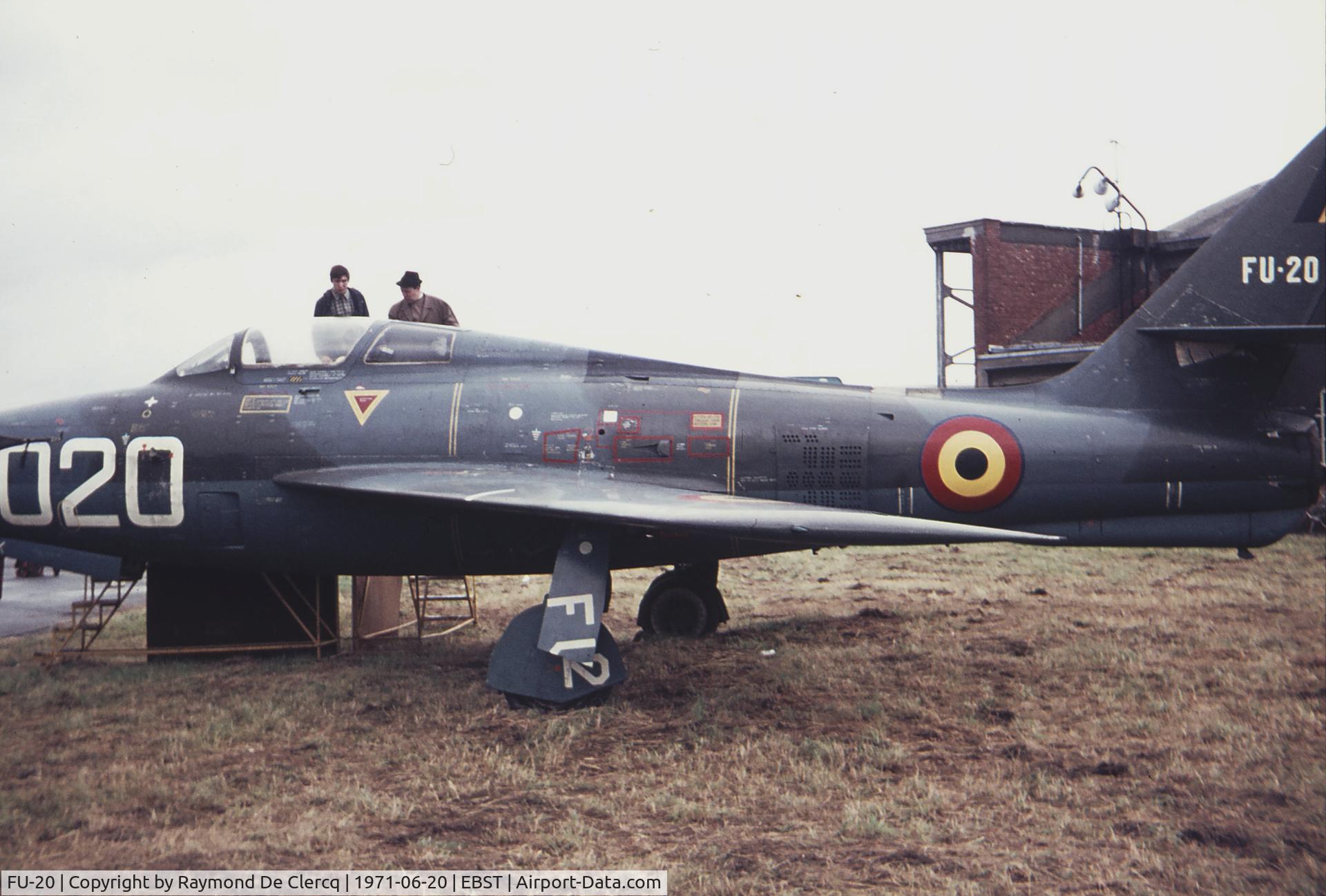 FU-20, 1952 Republic F-84F Thunderstreak C/N Not found (52-7151), BAF Brustem airshow 1971. Used as recruting object on several displays.
