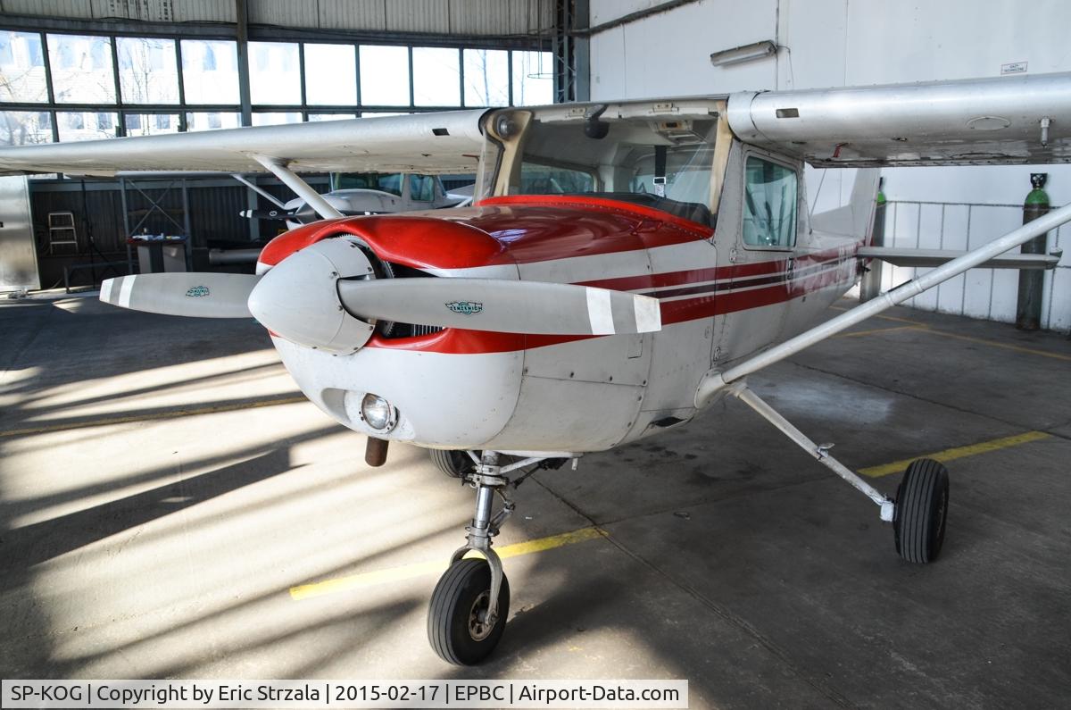 SP-KOG, 1980 Cessna 152 C/N 15284663, Taken in the aircraft hangar, that belongs to Warsaw Aeroclub.