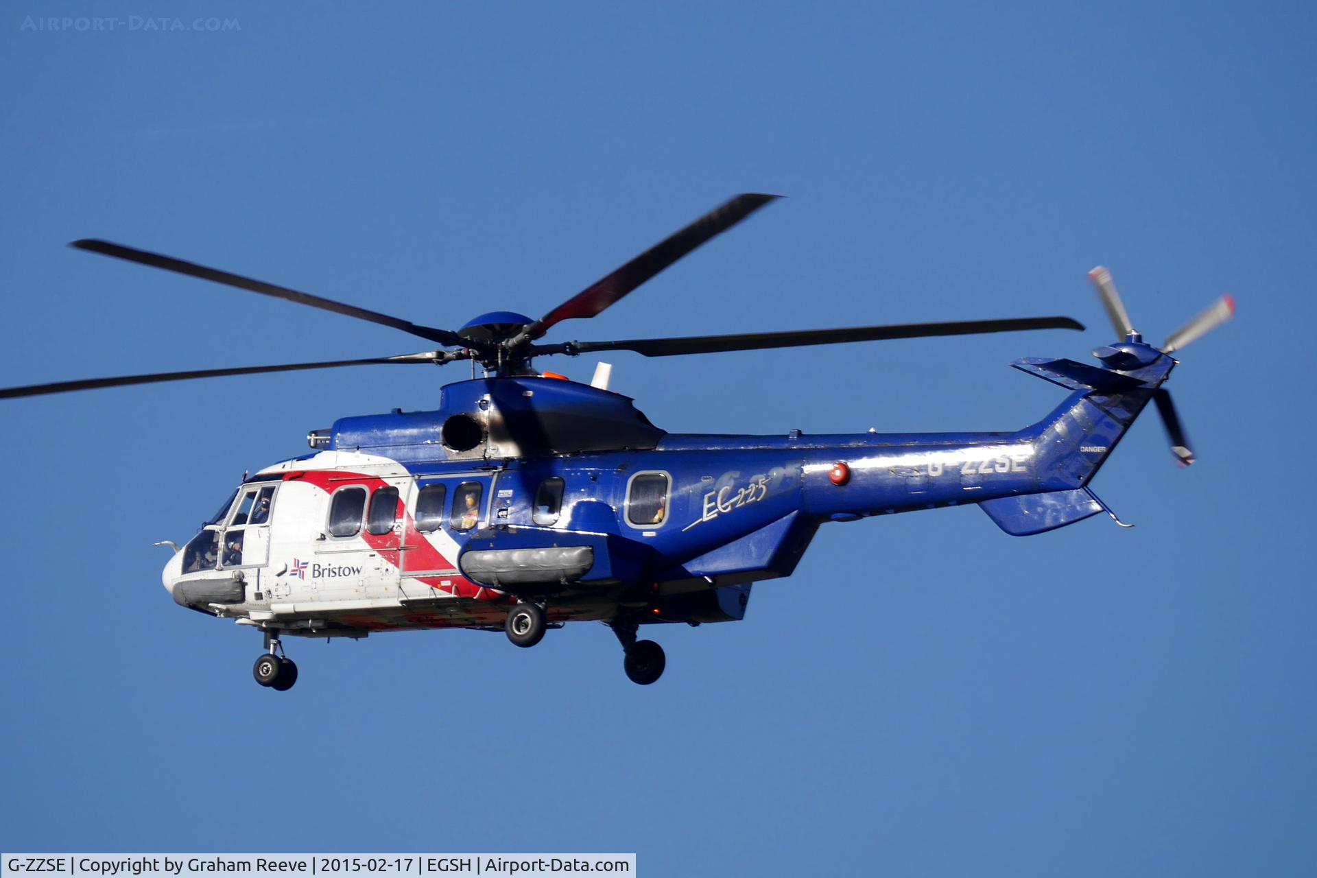 G-ZZSE, 2006 Eurocopter EC-225LP Super Puma Mk2+ C/N 2660, About to land at Norwich.
