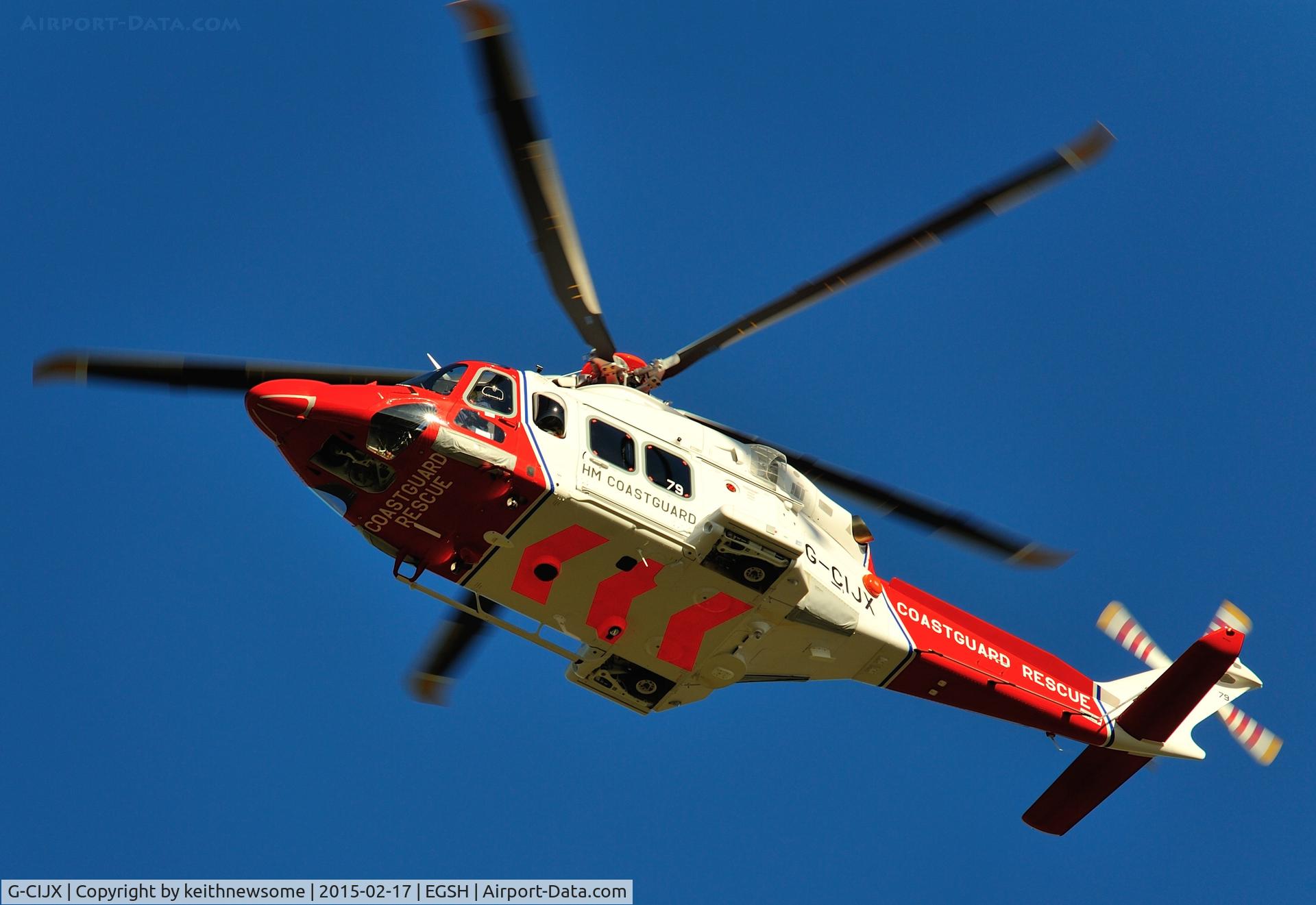 G-CIJX, 2014 AgustaWestland AW-139 C/N 31579, Leaving from runway 27.
