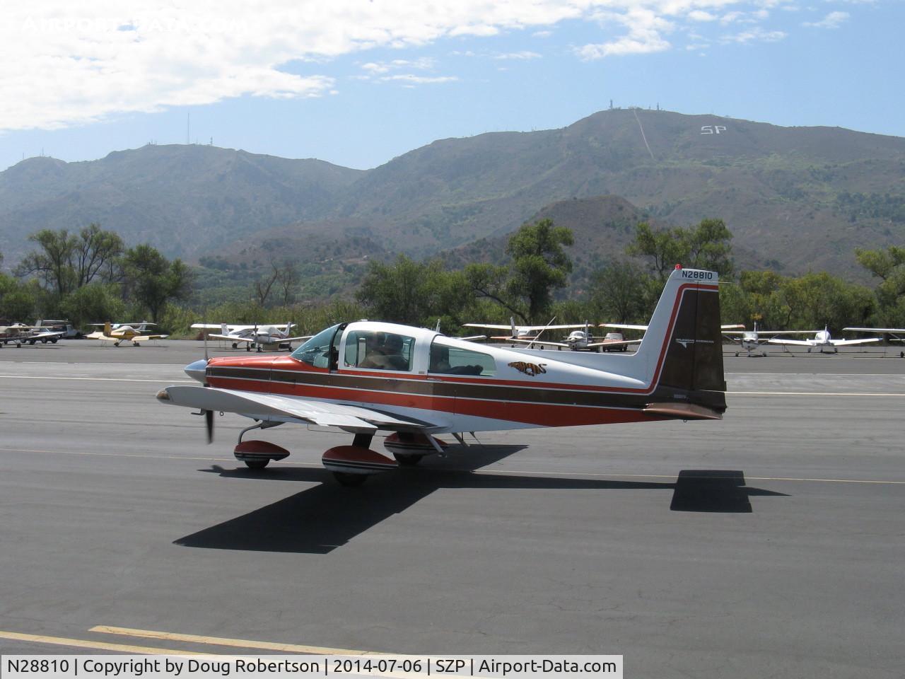 N28810, 1978 Grumman American AA-5B Tiger C/N AA5B0834, 1978 Grumman American AA-5B TIGER, Lycoming O&VO-360 180 Hp, original paint scheme, taxi back