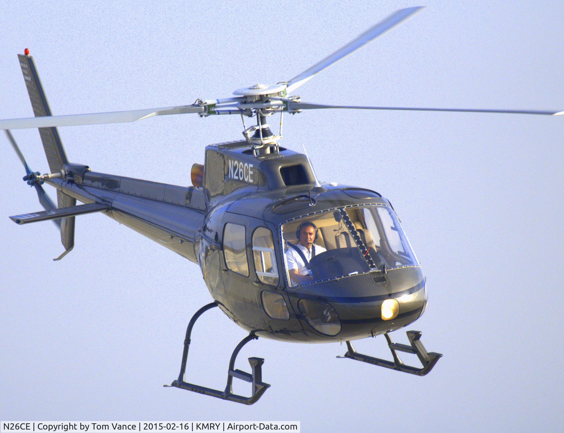 N26CE, 1986 Aerospatiale AS-350B-1 Ecureuil C/N 1930, KMRY/MRY - arriving at Monterey Jet Center to take on fuel.