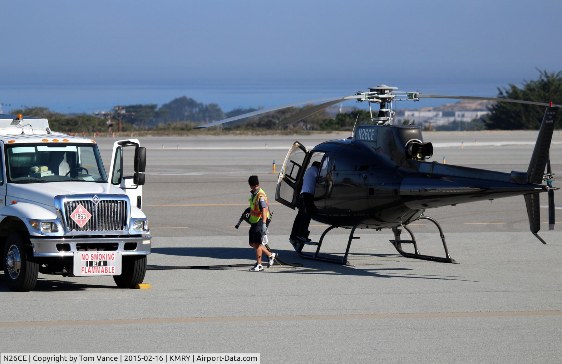 N26CE, 1986 Aerospatiale AS-350B-1 Ecureuil C/N 1930, KMRY/MRY - Monterey Jet Center fueling N26CE