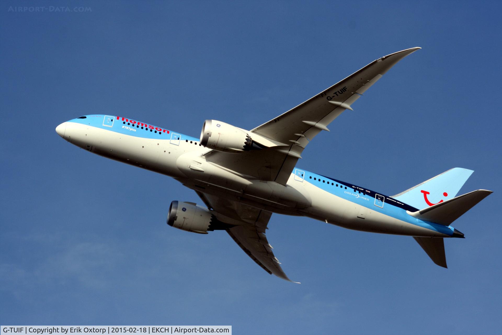 G-TUIF, 2014 Boeing 787-8 Dreamliner C/N 36428, G-TUIF just took off rw 22R after its first visit in CPH.