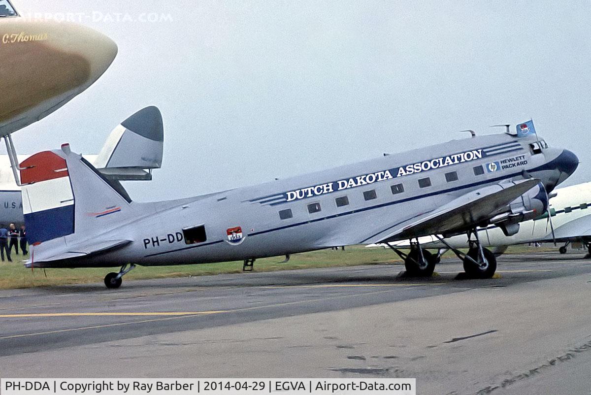 PH-DDA, 1943 Douglas C-47A-70-DL Skytrain C/N 19109, Douglas DC-3C-47A-70-DL Skytrain, [19109] (Dutch Dakota Association) RAF Fairford~G 14/07/1985. From a slide.