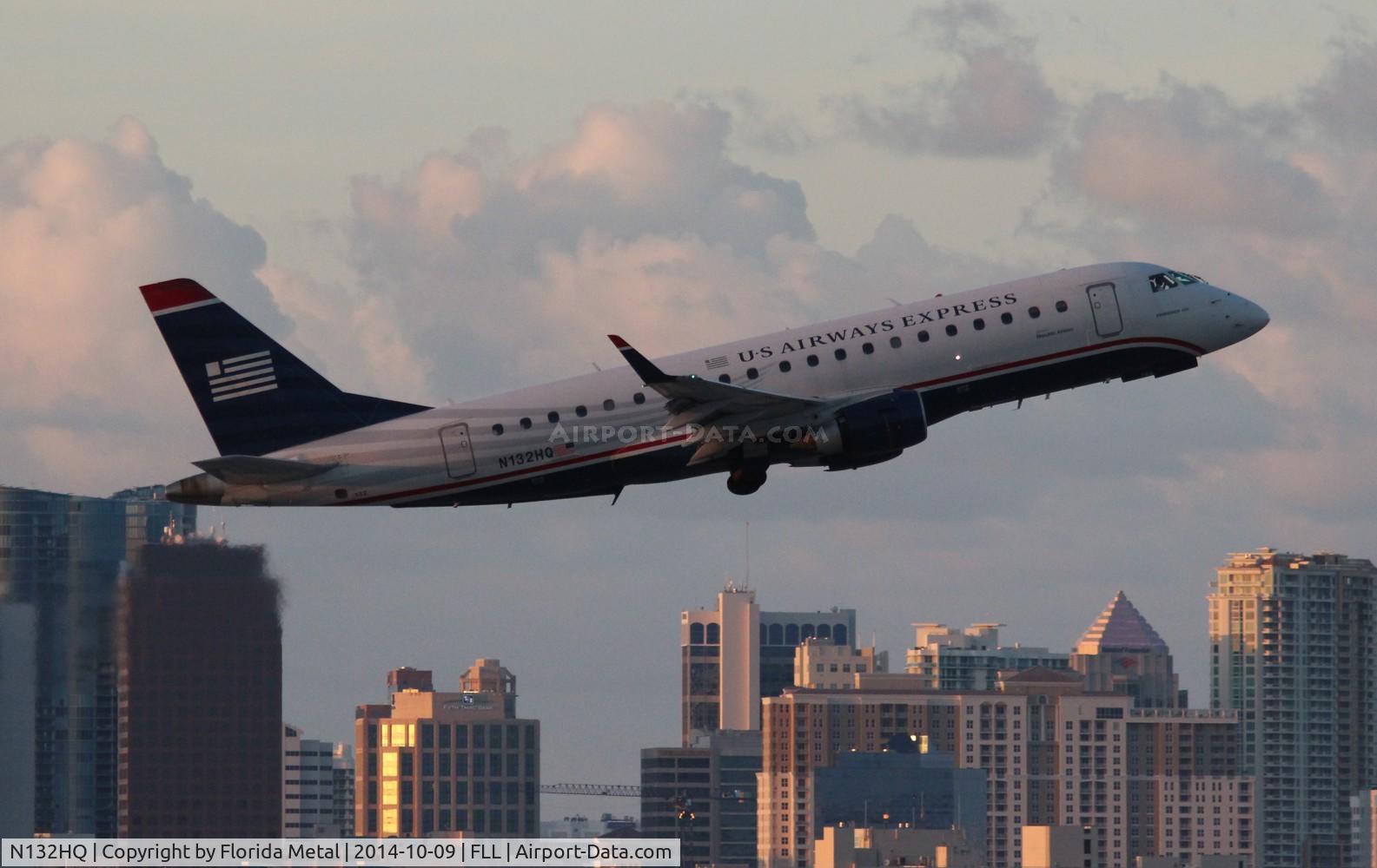 N132HQ, 2008 Embraer 175LR (ERJ-170-200LR) C/N 17000216, US Airways E175