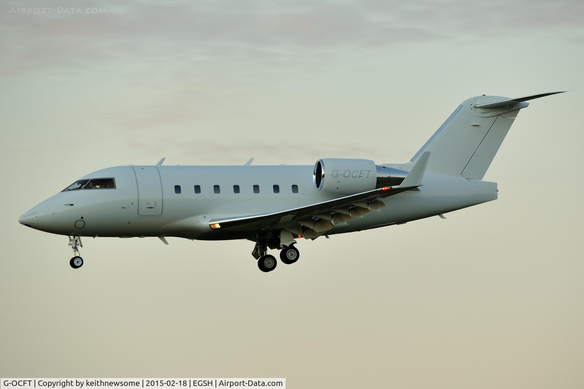 G-OCFT, 1990 Canadair Challenger 601-3A (CL-600-2B16) C/N 5067, Evening Landing.