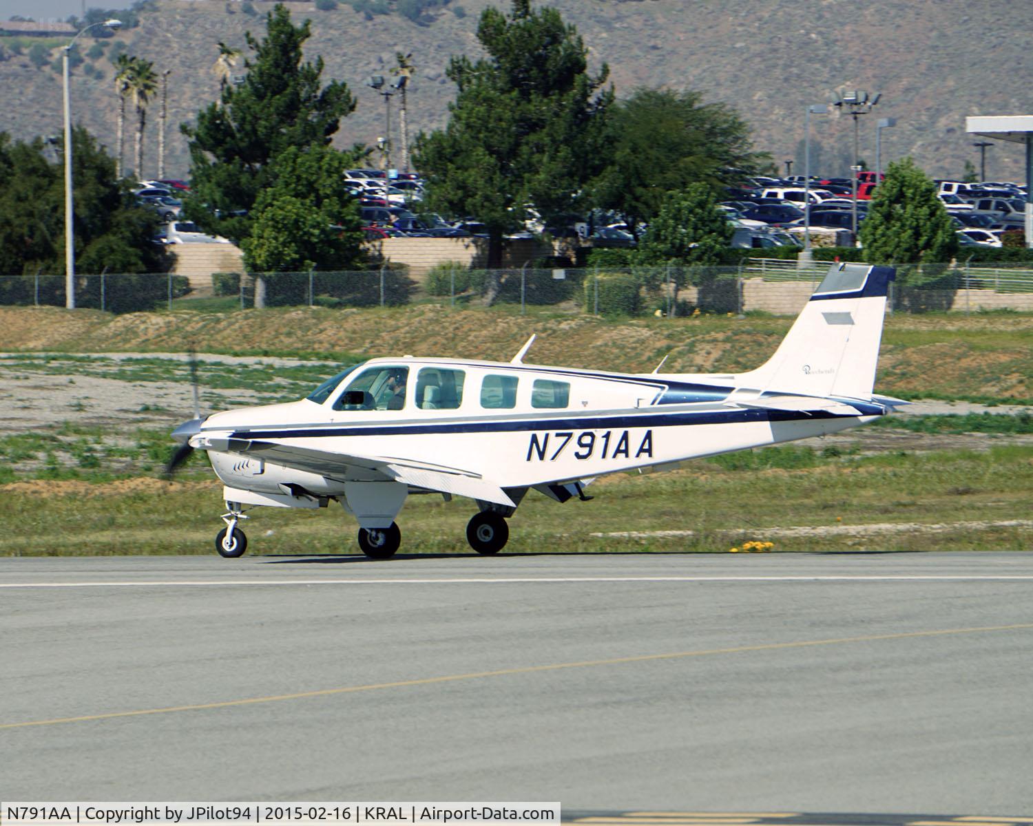 N791AA, 1979 Beech A36 Bonanza 36 C/N E-1609, Joy riding to Riverside.