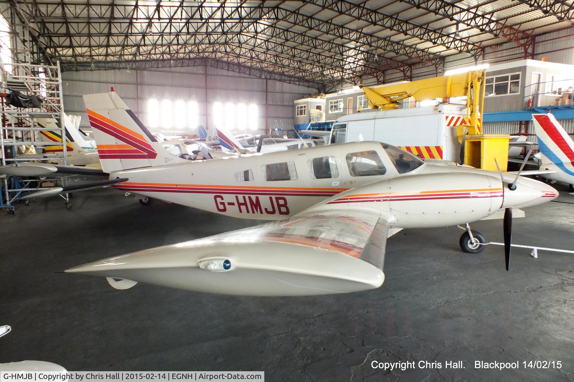 G-HMJB, 1981 Piper PA-34-220T C/N 34-8133040, inside the Blackpool Air Centre hangar