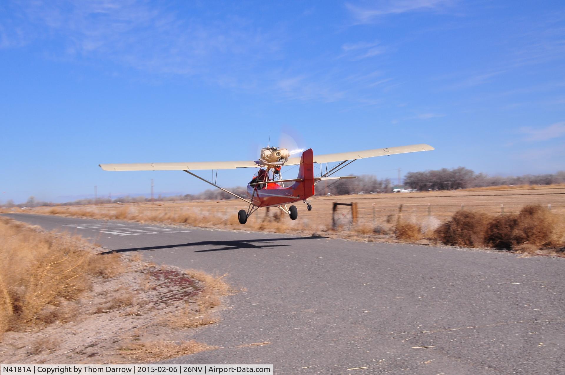 N4181A, 1966 Aerosport Woody Pusher C/N 1 (N4181A), Down the runway at 26NV